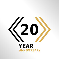 Wall Mural - 20 Year Anniversary Logo Vector Template Design Illustration elegant