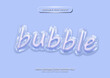 Text Effect Bubble text style. mockup editable font. 3d blue Balloon style