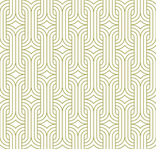 Seamless Geometric Ornament . Brown Color Thin Lines .