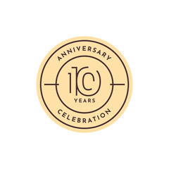 Wall Mural - 10 years anniversary label illustration template design