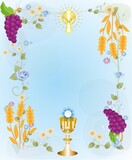 Fototapeta  -   background with distinctive symbols of holy communion 