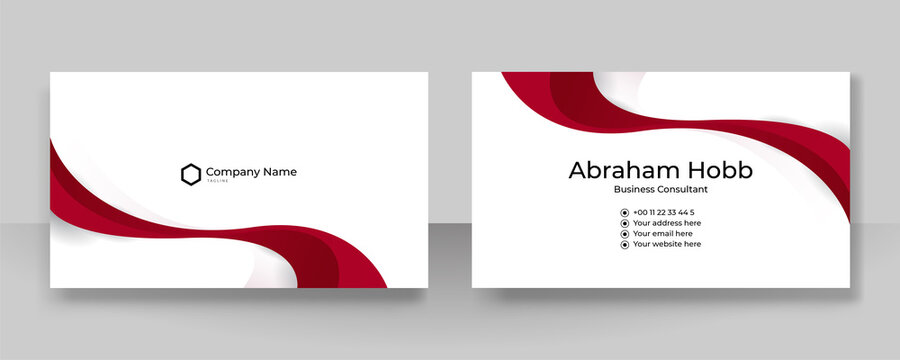 Modern elegant simple clean red and black business card design vector template with creative professional technology corporate style