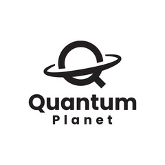 Poster - letter Q planet logo design