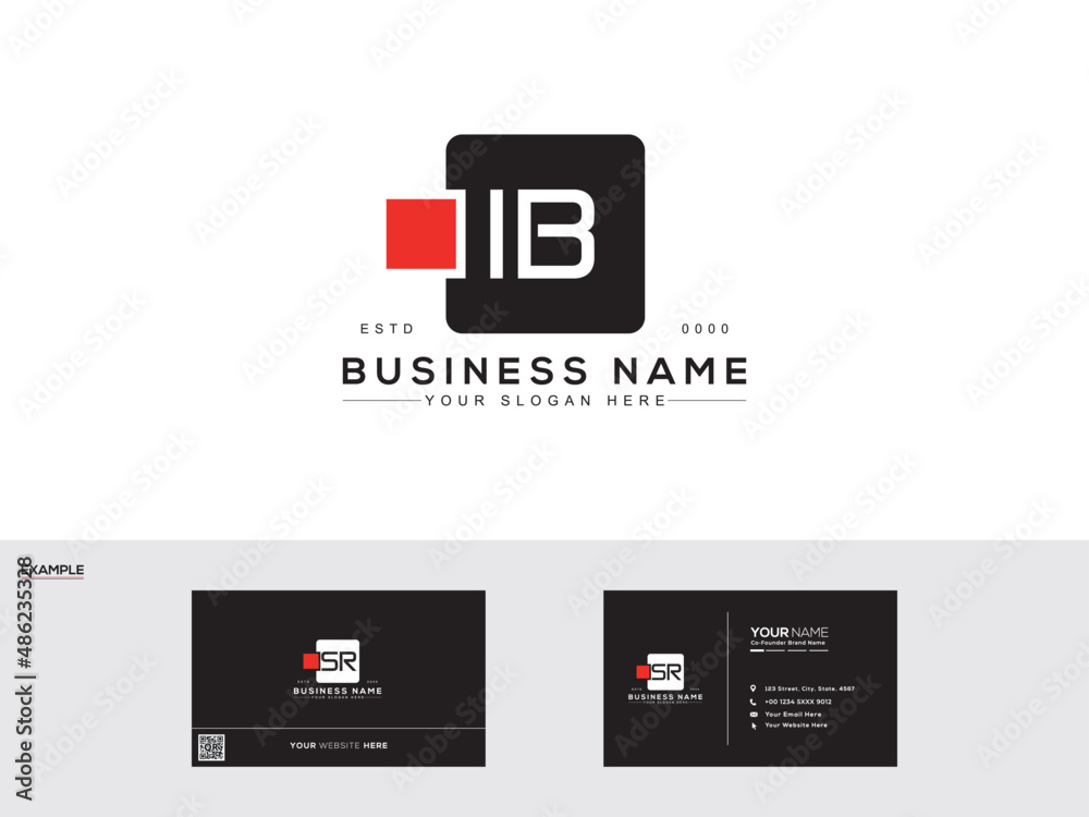 Ib Text Design Initial letter IB logo, abstract Ib stylish logo with overlap vintage ...