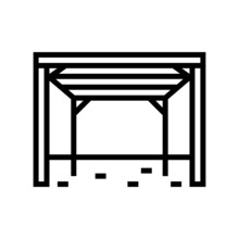 Pergola Backyard Construction Line Icon Vector. Pergola Backyard Construction Sign. Isolated Contour Symbol Black Illustration
