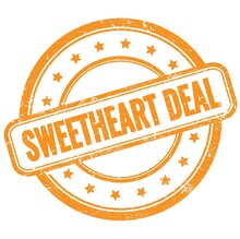 SWEETHEART DEAL Text On Orange Grungy Round Rubber Stamp.
