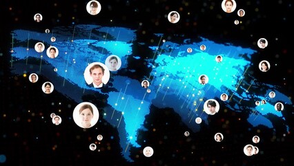 Aufkleber - Social networking service concept. Global communication network. Diversity. Inclusion.