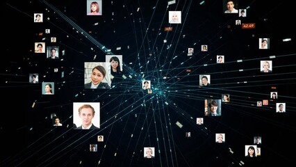 Aufkleber - Social networking service concept. Global communication network. Diversity. Inclusion.