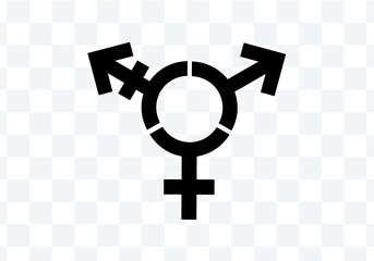 Sticker - black gender Symbol for woman, man, divers transparent background 