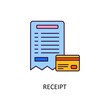 © Design Circle  - Receipt Vector Filled Outline Icon Design illustration. Banking and Payment Symbol on White background EPS 10 File