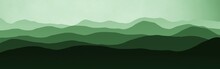 Design Green Hills Natural Landscape - Panoramic Image Digital Drawn Background Or Texture Illustration