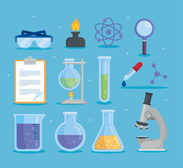 Canvas Print - lab chemistry icons