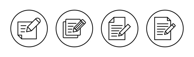 Note icons set. notepad sign and symbol