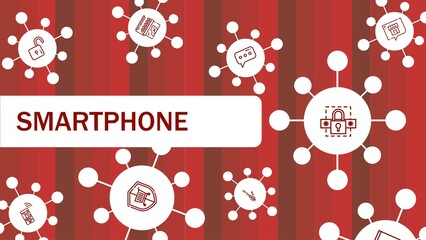 Poster - Abstract smartphone background. Medical word with icons. Medical concept. Vector illustration. Health care