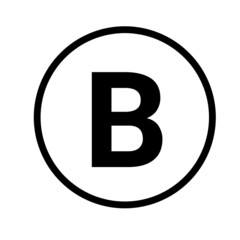 Wall Mural - Letter B rounded with circle 