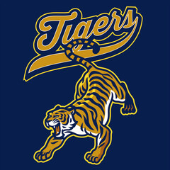 Wall Mural - sport mascot tigar logo