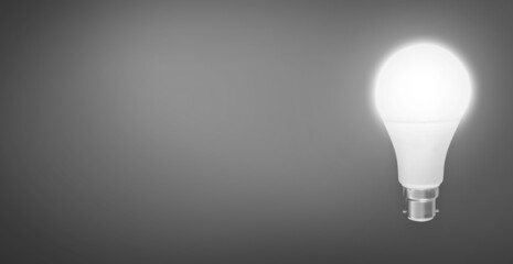 Poster - Gray Bulb and Ideas Concept Background Banner with Free copy space for text. Ideas generating poster space 3d rendered backdrop