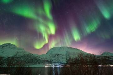 Aurora in Tromsø, Norway. The Northern Light in the arctic pole.