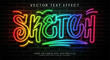 Sketch editable text style effect with gradient colors, fit for neon street art theme.
