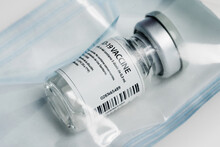 Coronavirus Booster Vaccine Sealed On Plastic Bag