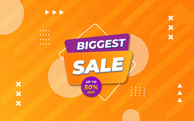 Wall Mural - biggest sale banner with editable text effect.