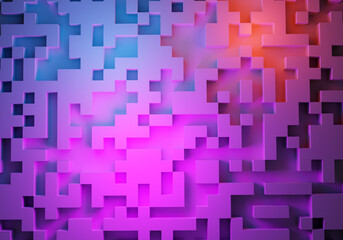 Poster - Colorful geometric background. Neon purple background. Labyrinth of abstract lines. Geometric texture. Very peri background is stylish. Abstract 3D pattern. Wallpaper for your design. 3d image.