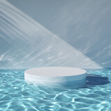 Fototapeta Perspektywa 3d - Azure water with stand for product