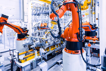 robots in a car plant