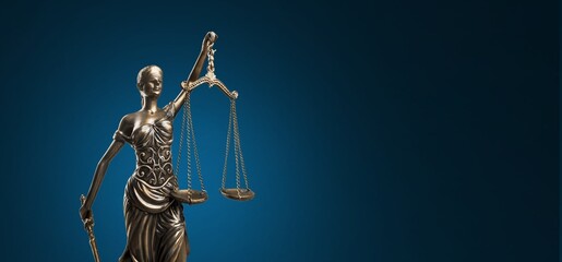 Poster - Themis Statue Justice Scales Law Lawyer Business Concept on background