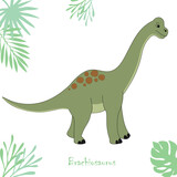 Fototapeta Dinusie - Vector illustration of the dinosaur Brachiosaurus isolated on white background.