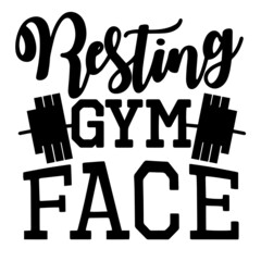 Wall Mural - resting gym face inspirational quotes, motivational positive quotes, silhouette arts lettering design