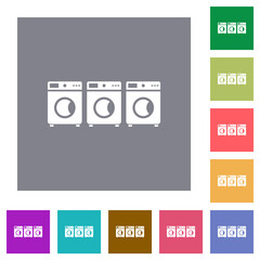 Poster - Laundry square flat icons