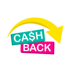 Poster - Cash back icon isolated on white background. Cash back or money refund label. Vector illustration