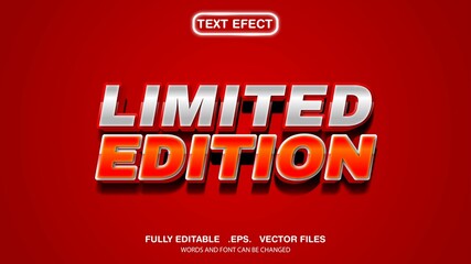 Poster - 3d editable text effect limited edition theme premium vector