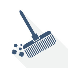 Aufkleber - Simple editable broom vector icon, flat design cleaning service concept illustration easy to edit
