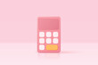 3d minimal calculator vector render concept of financial management. math device calculate isolated on pastel pink background. calculator for accounting finance with 3d vector render concept