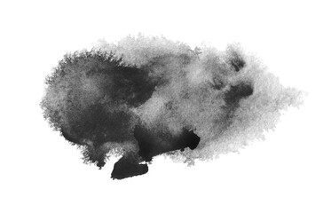 Wall Mural - abstract black and white watercolor smoke blot painting background. texture paper. isolated.