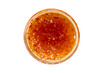 chili sauce isolated on white background top view