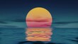 A great sunset over the ocean 3d animation