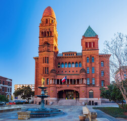 Wall Mural - Sunny view of Courthouse building and Lady of Justice statue