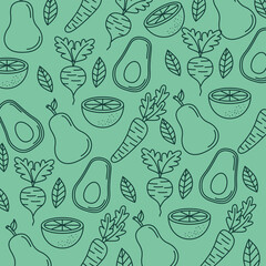 Sticker - pattern of fruits and vegetables