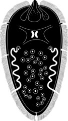 Sticker - Black silhouette of Miracidium of Sheep liver fluke (Fasciola hepatica) isolated on white background