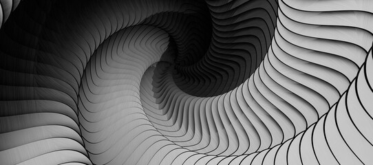 Poster - Radial lines with rotating distortion. Abstract spiral, vortex shape, element.