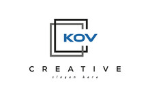 Creative Three Letters KOV Square Logo Design