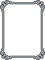 Wall Mural - Black and white border frame board. Vector background. Simple rectangular billboard, plaque, signboard or label 
