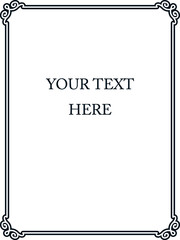 Wall Mural - black and white border frame board. vector background. simple rectangular billboard, plaque, signboa