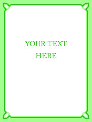Wall Mural - Green border frame board. Vector background. Simple rectangular billboard, plaque, signboard or label 