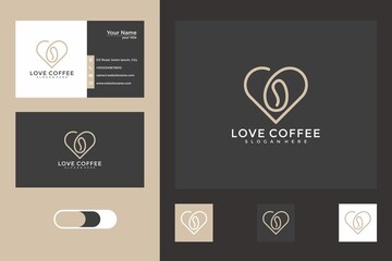 Poster - love coffee logo design