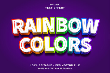 Wall Mural - Rainbow Colors 3D Editable Text Effect