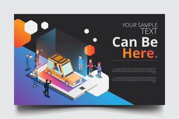 Sticker - business success navigation isometric banner with copy space
